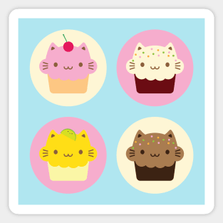 Cute Cat Cupcakes Sticker